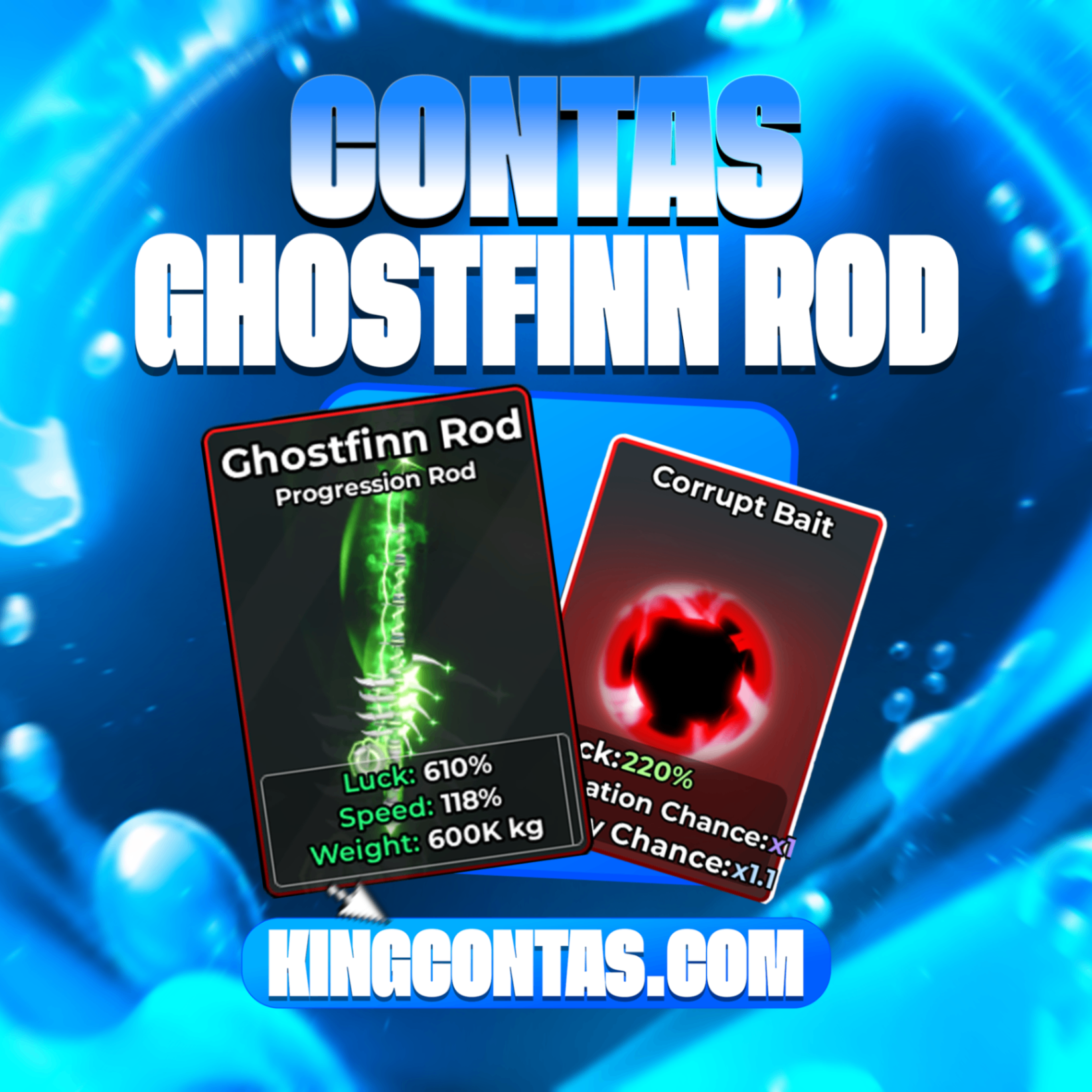 lvl 150-400 Vara de Pesca Ghostfinn + Isca Corrupta